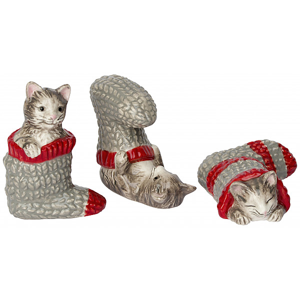 Knitted Socks Kittens - 3-set