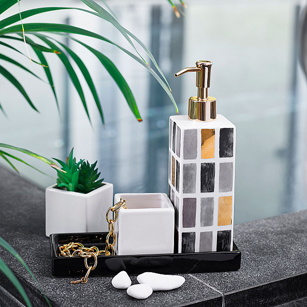 Soap Dispenser Cube Classic - Black / Gold