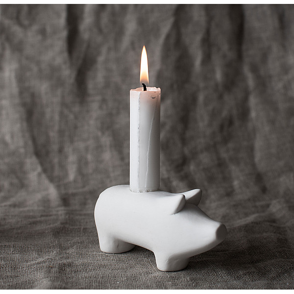Candlestick Hubert - White
