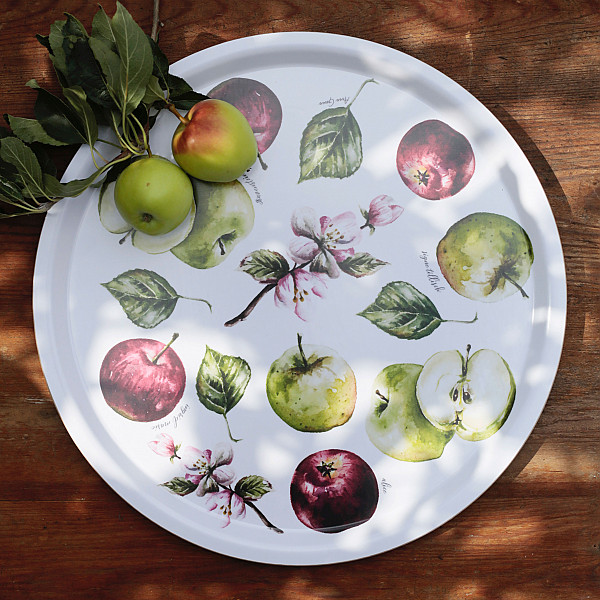 Rundes Tablett Schwedische Äpfel