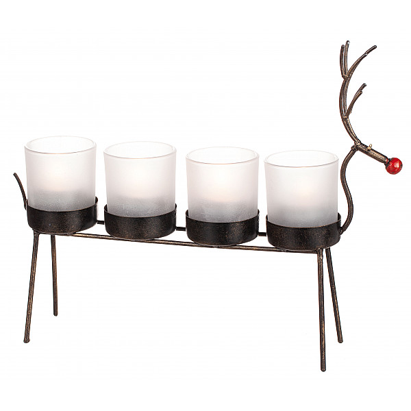 Candle Holder Reindeer Wrought Iron 4 candles