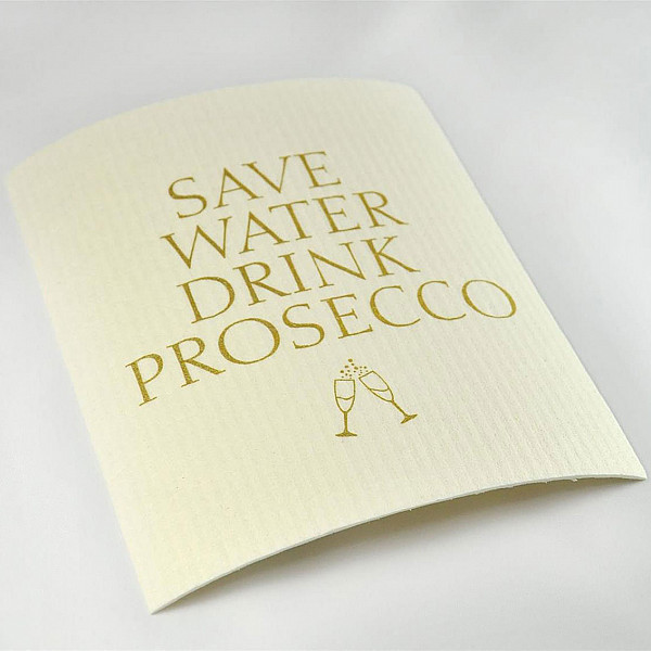 Dish Cloth Save Water drink Prosecco - White / Gold