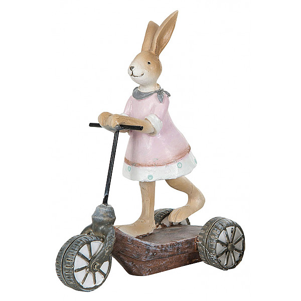 Kaninflicka på sparkcykel