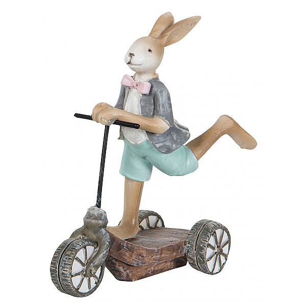 Kaninpojke på sparkcykel