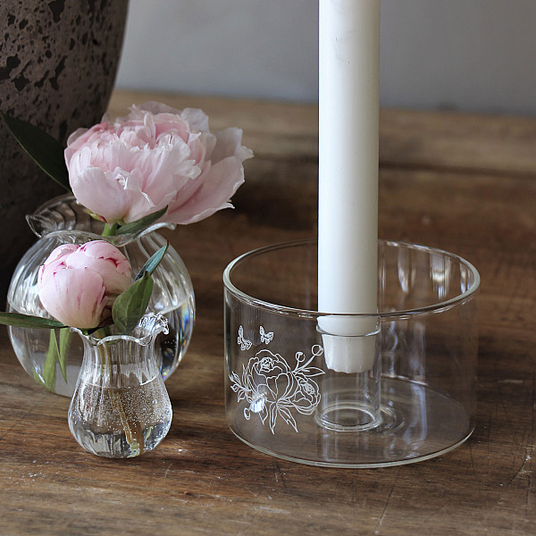 Majas Candle Holder Peony & Butterflies