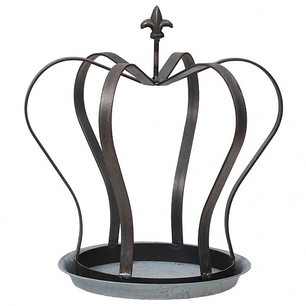 Crown in wrought iron with dish - Medium