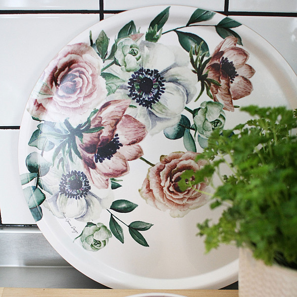 Rundes Tablett Blumen