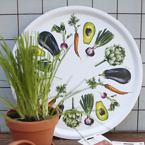 Rundes Tablett Gemüse