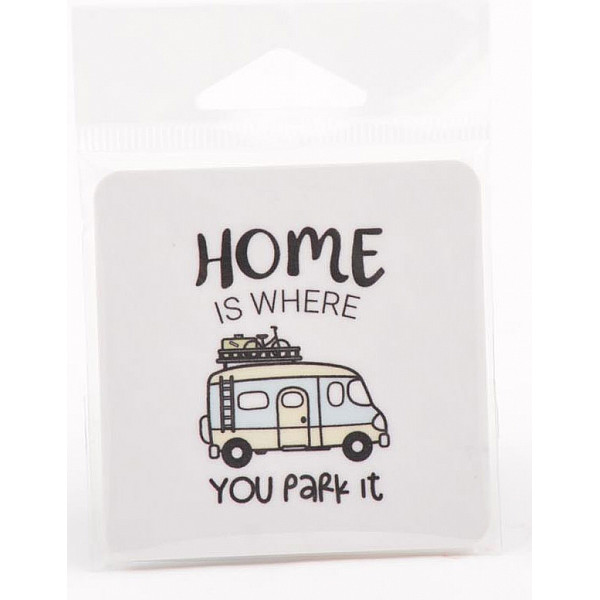 Magnet Home is where you park it Camper Van - White / Pastel