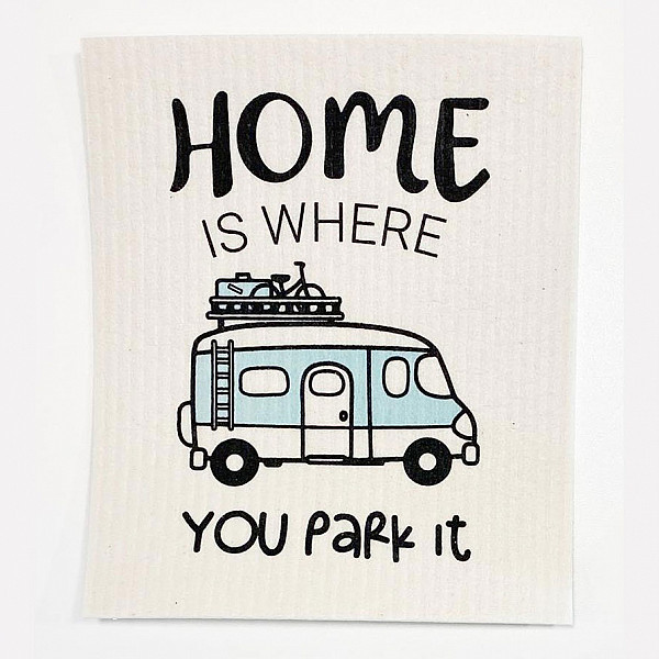 Dish Cloth Home is where you park it Camper Van - White / Pastel