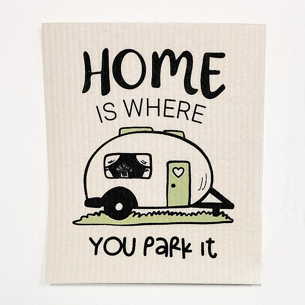 Dish Cloth Home is where you park it Caravan - White / Pastel