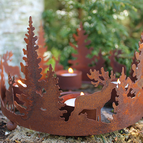 Candle Wreath Spruces & Deer