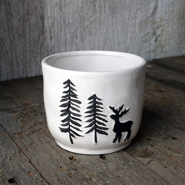 Blumentopf Fichte & Hirsch