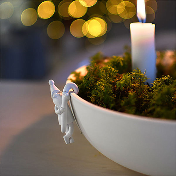 Santa Nisse with cane - White