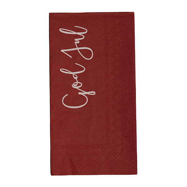Napkins Merry Christmas / God Jul - Red / White