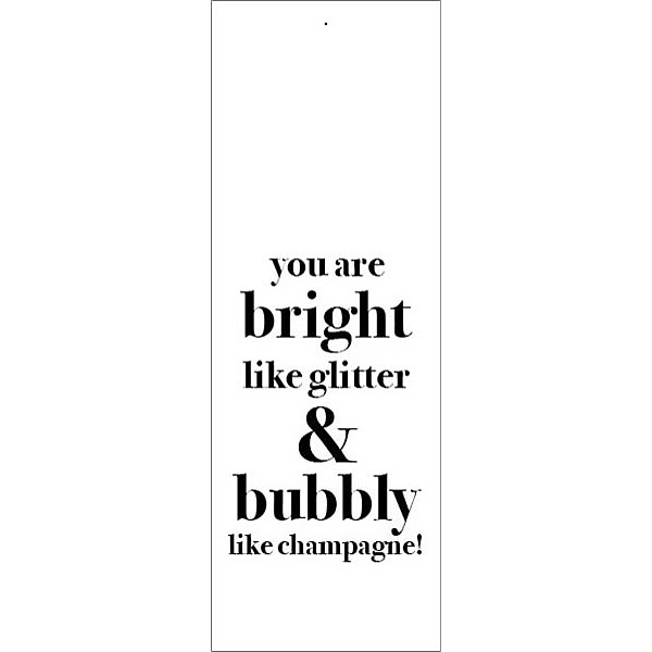 Large Gift Tag Glitter & Bubbly like Champagne