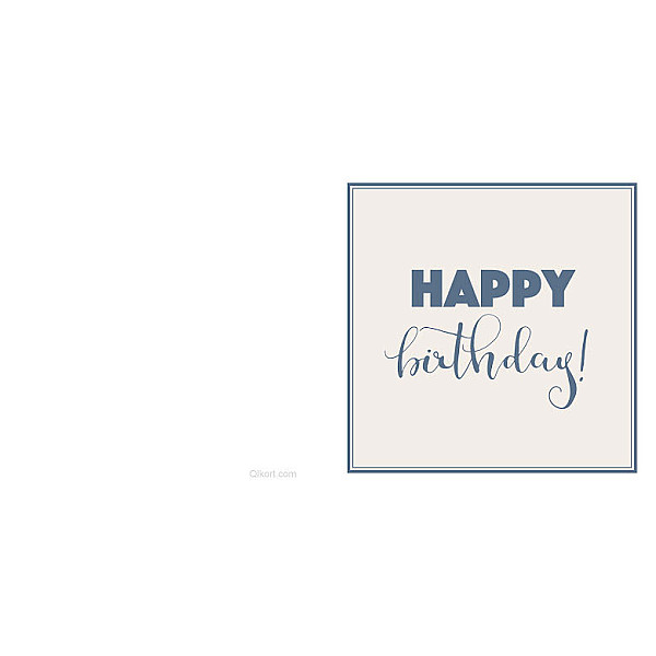 Small Card Happy Birthday Retro - Beige / Blue