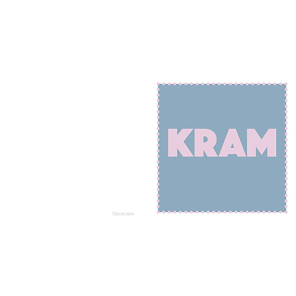 Kleine Karte Kram Retro - Blau / Pink