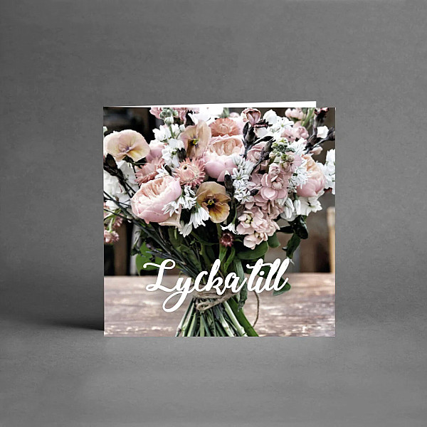 Litet Kort Lycka till Bukett