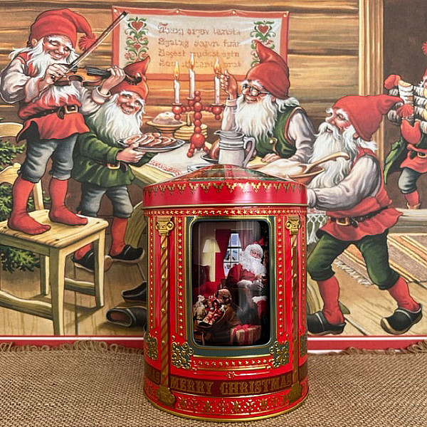 Tin Jar Music Box Santa