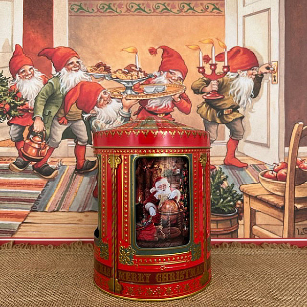 Tin Jar Music Box Santa
