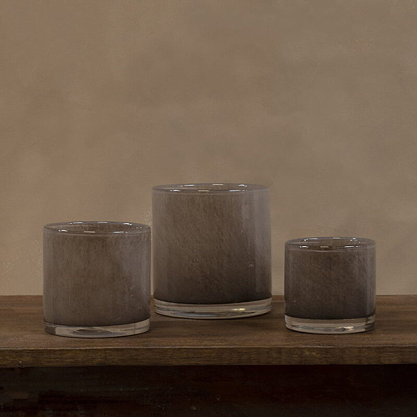 Kerzenbecher Nilla Braungrau - 10 cm