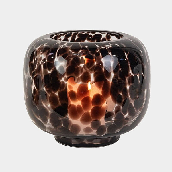Ljuslykta/Vas Leo Svart - 19 cm
