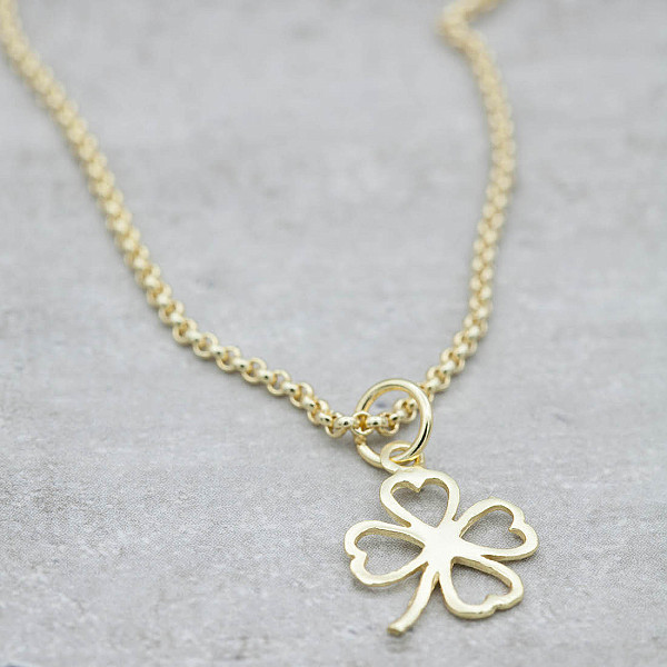 Halskette Glücksklee Kontur