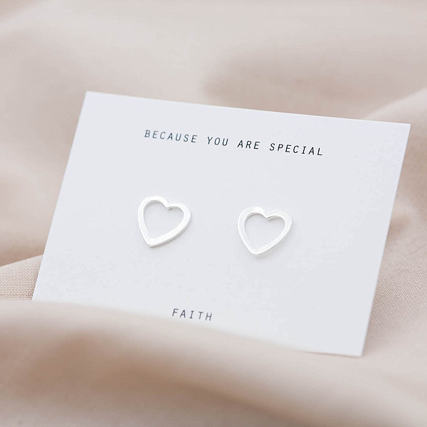 Ohrringe Kontur Herz Klein