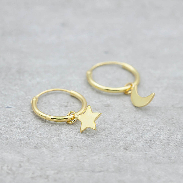 Creolen mit Stern / Mond