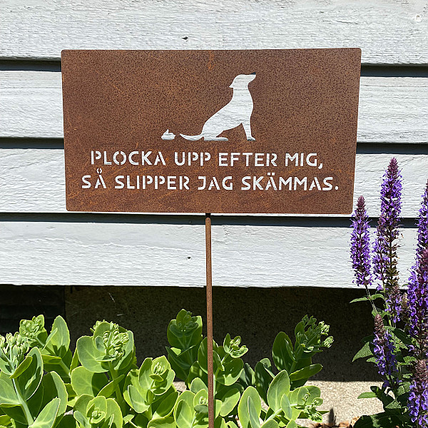 Skylt Hund Plocka upp efter mig
