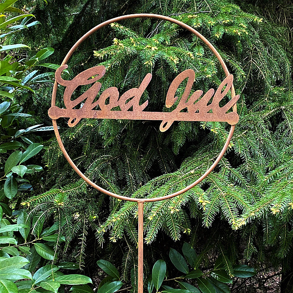 God Jul Kranz auf Stab