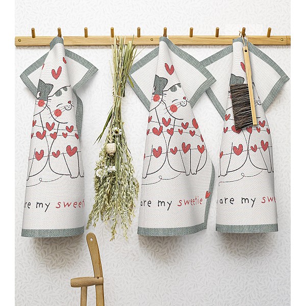 Kökshandduk Love of Cats