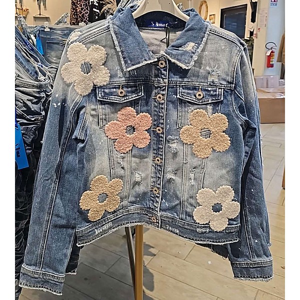 Jeansjacke Blume