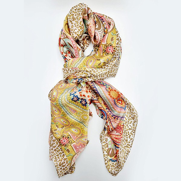 Scarf Silk Patterned Variegated