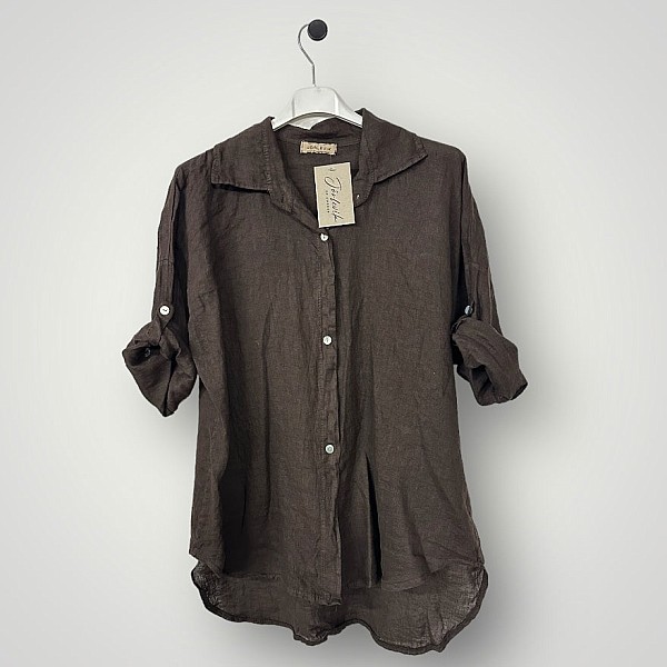 Linen Shirt Felicia - Espresso