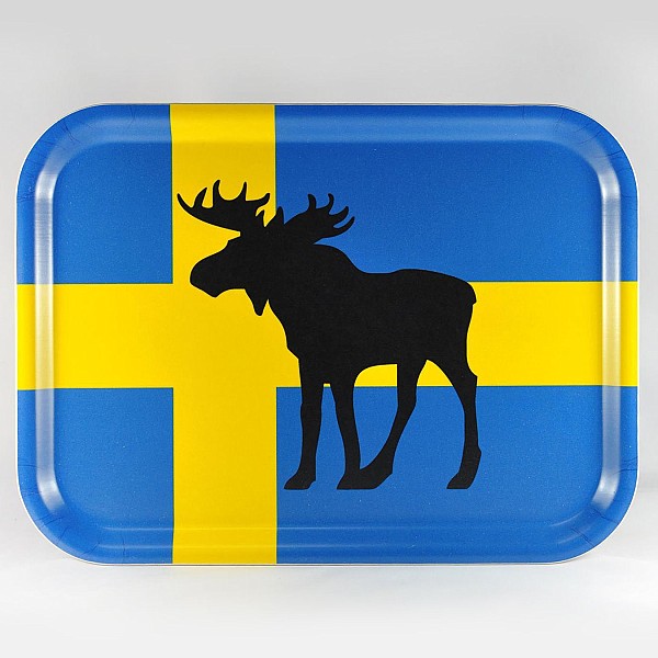 Bricka Älg Svenska flaggan