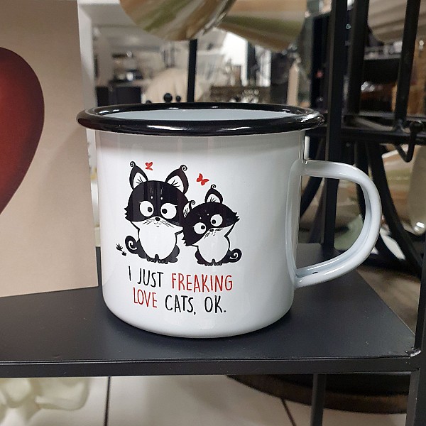 Enamel Mug Love Cats