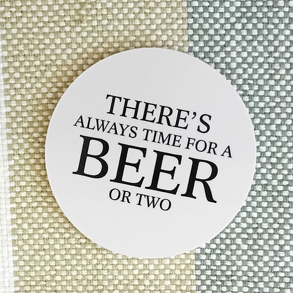 Coasters Beer - White / Black