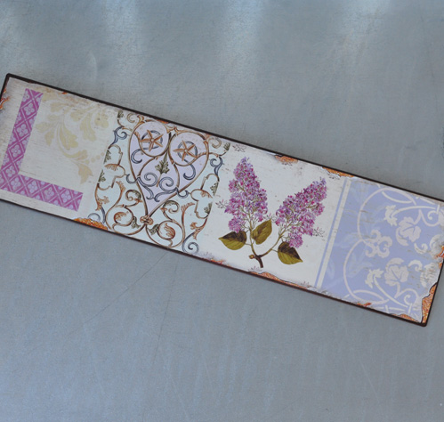 Tin Sign Love with lilacs