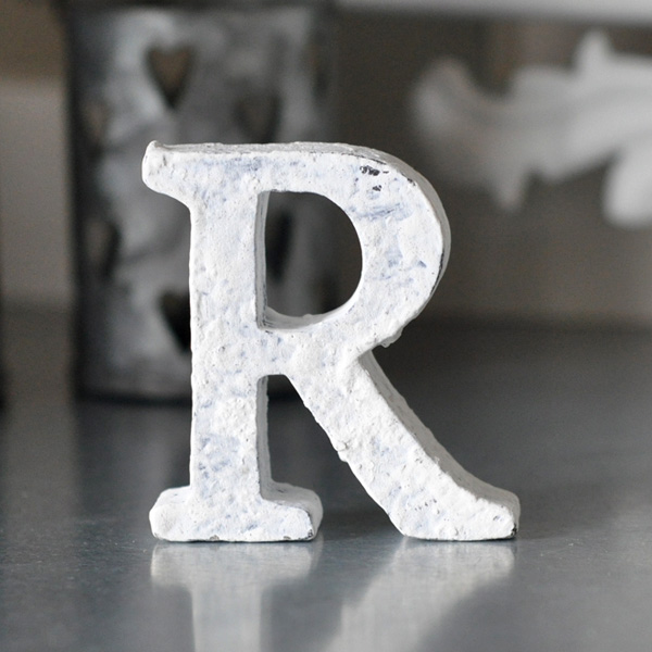 Small Wooden Letter R - White