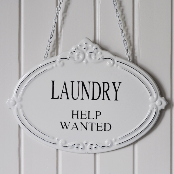 Enamel Sign Laundry help wanted