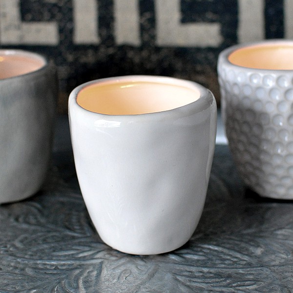 Candle Holder / Mini Vase CUP White - Small