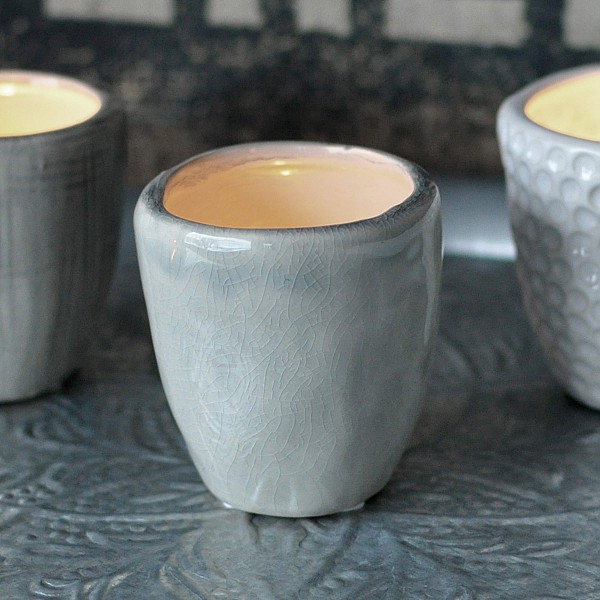 Candle Holder / Mini Pot CUP Light Grey - Small 