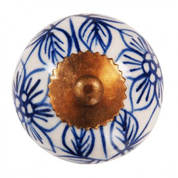 Porcelain Knob Floral - Blue