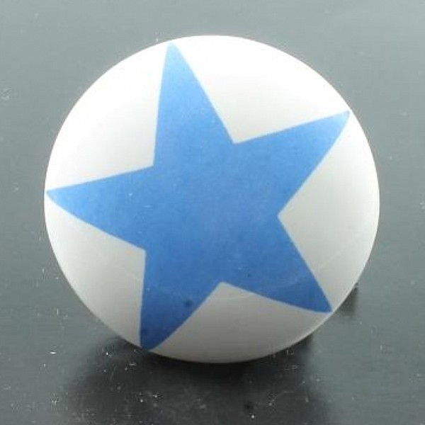 Porcelain Knob Star - Blue