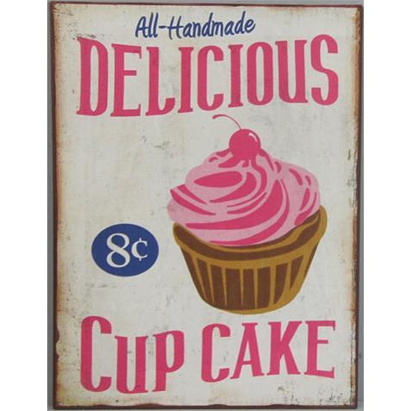 Plåtskylt Delicious Cup Cake