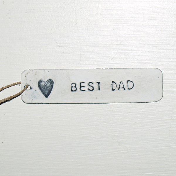 Tag Best Dad med hjärta - Vit
