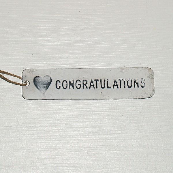 Tag Congratulations with heart - White
