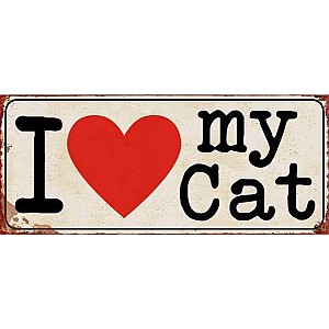 Blechschild Ich liebe meine Katze